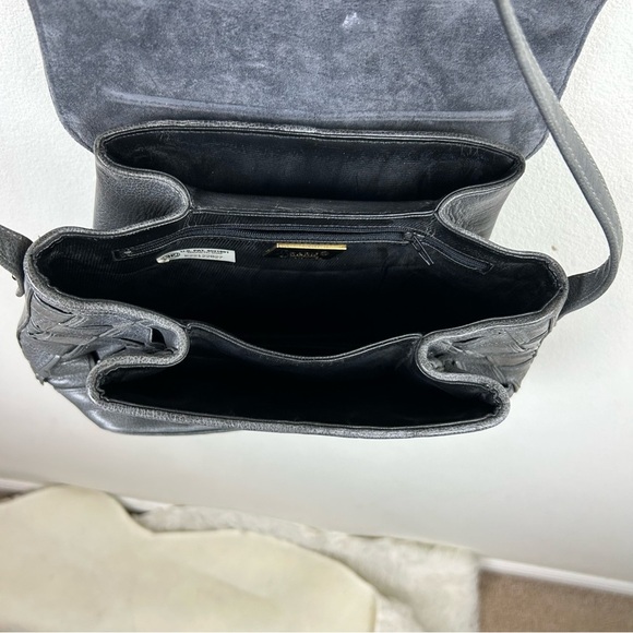 Sharif Vintage Leather Basket Weave Purse gray - Picture 7 of 10